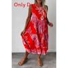 Geometric Print Sleeveless Tie Dress With Polyester Fabric For Summer Casual Wear
