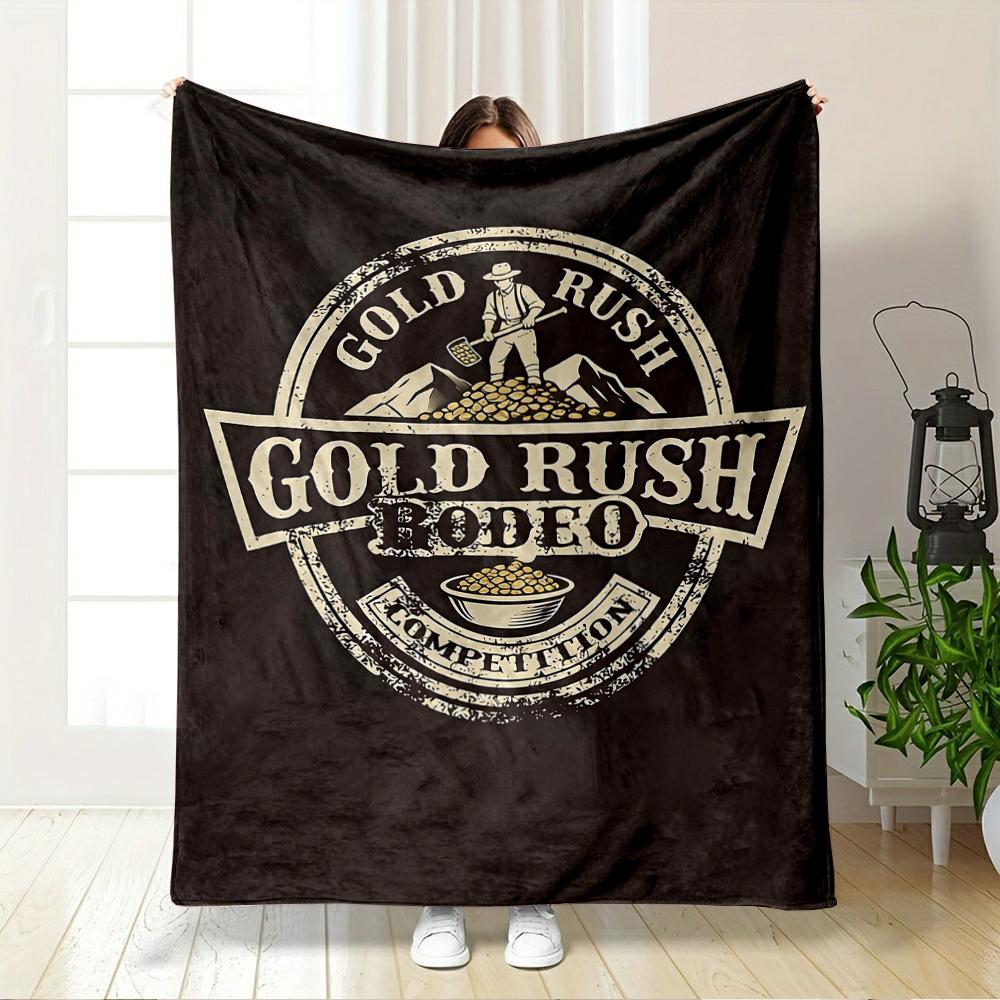 Gold Rush Rodeo Graphic Design Blanket Flannel blanket for bedroom, living room, sofa, and nap sofas.