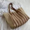 Новая бумажная веревка полосатая соломенная плетеная сумка ручные сумки пляжные сумки модные сумки через плечо для отдыха универсальные сумки большой вместимости