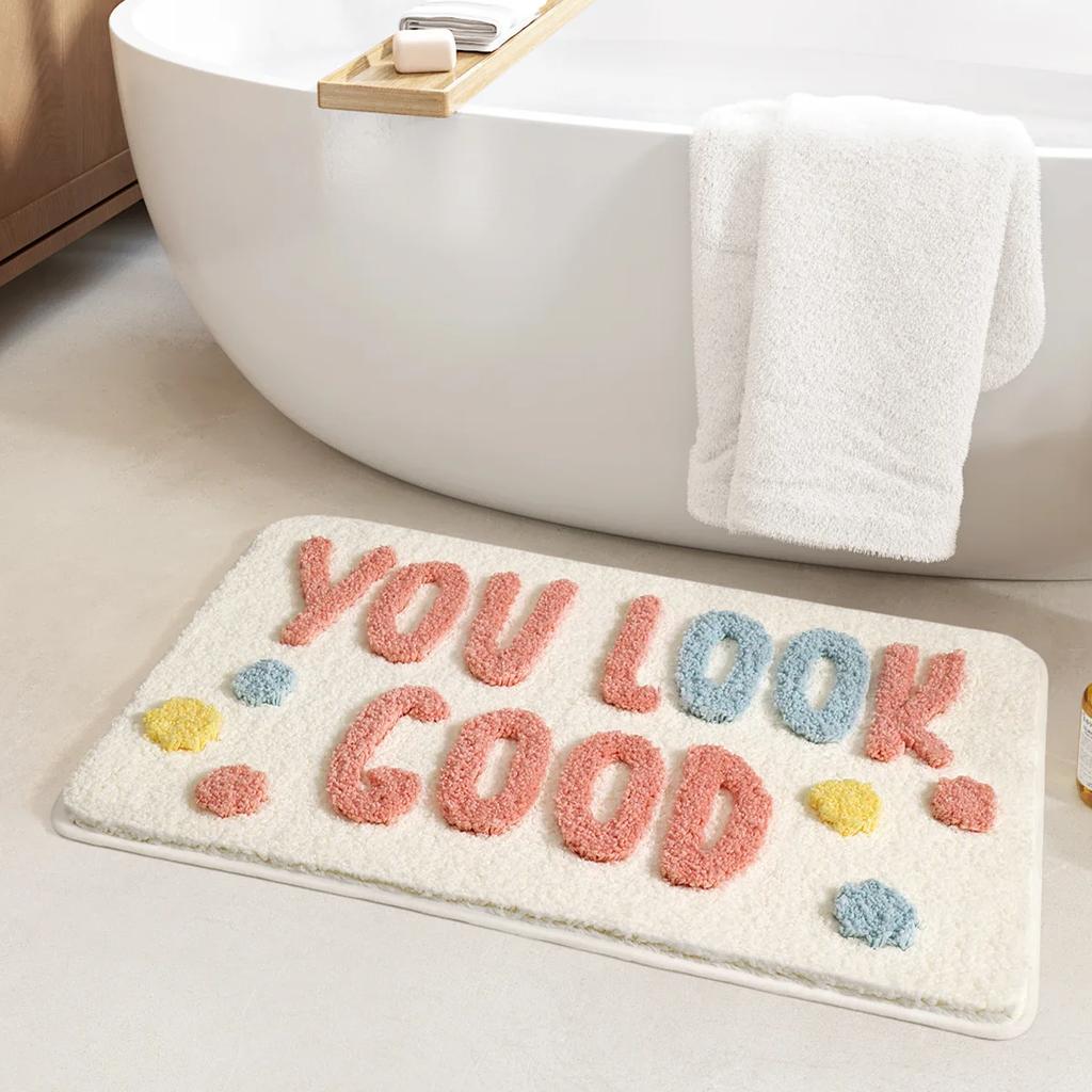 61x110СМ Get Naked Тафтинговые Вельветовые Коврики для Ванной Комнаты Утолщенная Микрофибра Впитывающий Быстросохнущий Коврик для Ног TPR Противоскользящий Коврик