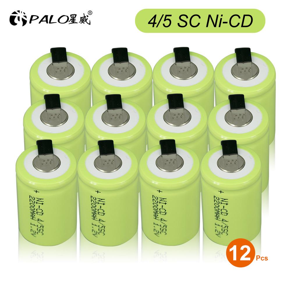 PALO 4/5 SC NI-CD аккумулятор 1,2 В 2200 мАч Sub C перезаряжаемая батарея для DIY отвертки электрическая дрель фонарик SUBC батареи