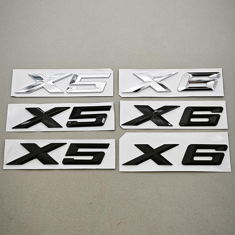 3D ABS Black Chrome Car Letters Rear Trunk Badge X5 X6 Logo Emblem Decals For BMW X5 X6 F15 G05 F16 G06 Sticker Auto Accessories NM9
