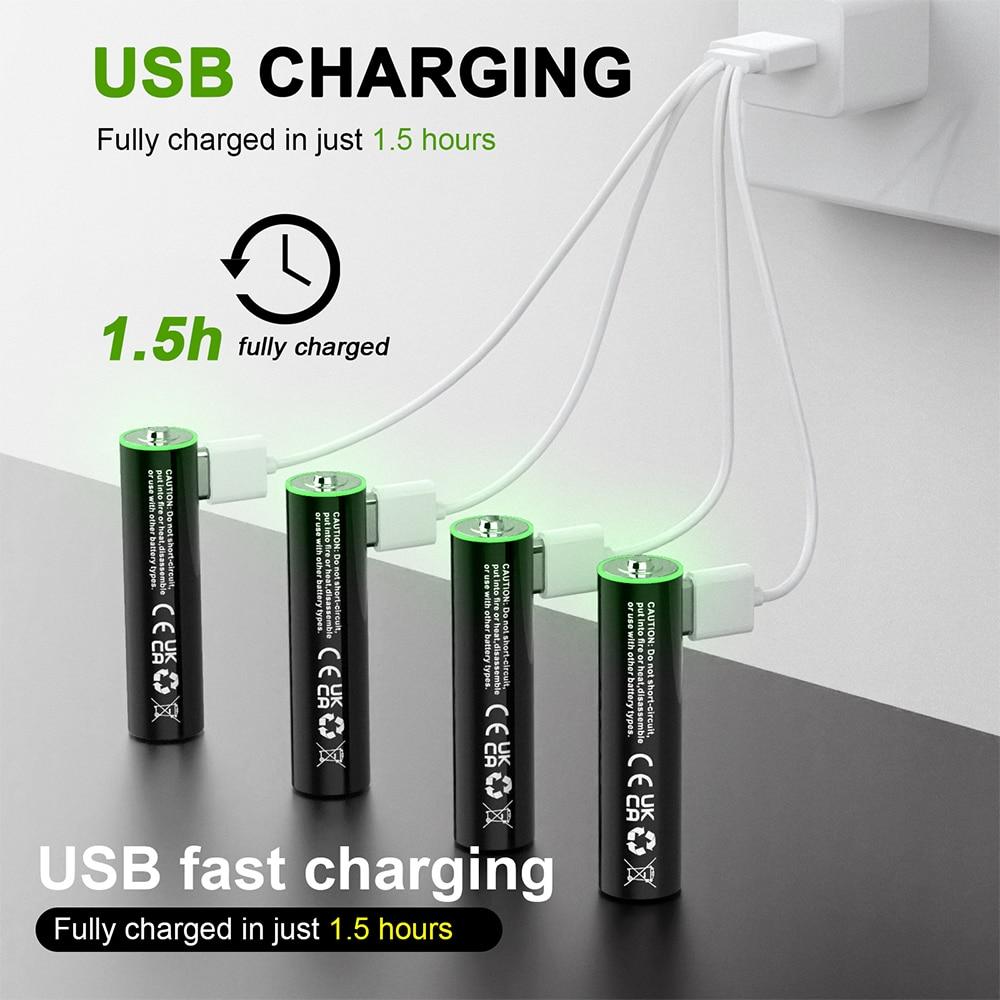 Cityork 1,5 В USB литий-ионные аккумуляторы типа AA+AAA AAA 1200 мВтч AA 3000 мВт литиевая батарея 1,5 В AA AAA с USB-кабелем