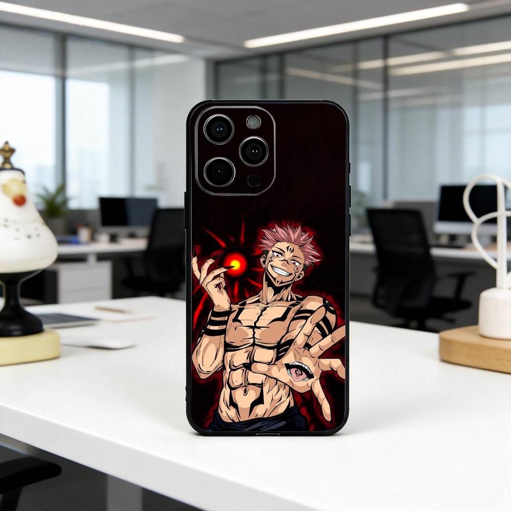 Чехол для телефона Jujutsu R-Ryomen S-Sukuna Kaisen-RS Для iPhone 17, 16, 15, 14, 13, 12, 11 Plus, Pro Max, Другие Мягкий Черный Чехол