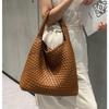 2024 High-End Hand-Woven Large-Capacity Shoulder Tote, Underarm, Bucket, and Mother-and-Child Trend Bag