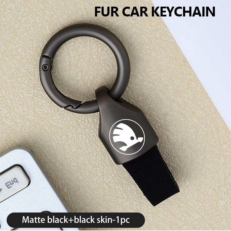 DROQ8 3D Metal Car Key Holder Keyring Keychain Auto Interior Decoration For Skoda octavia a5 a4 mk1 2 fabia superb rapid mk3 yeti 2006