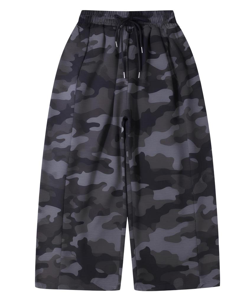 ROCKED GARAGE Unisex All-Season/Fleece-Lined Training Pintuck Balloon Two-Way Wide Pants_Military