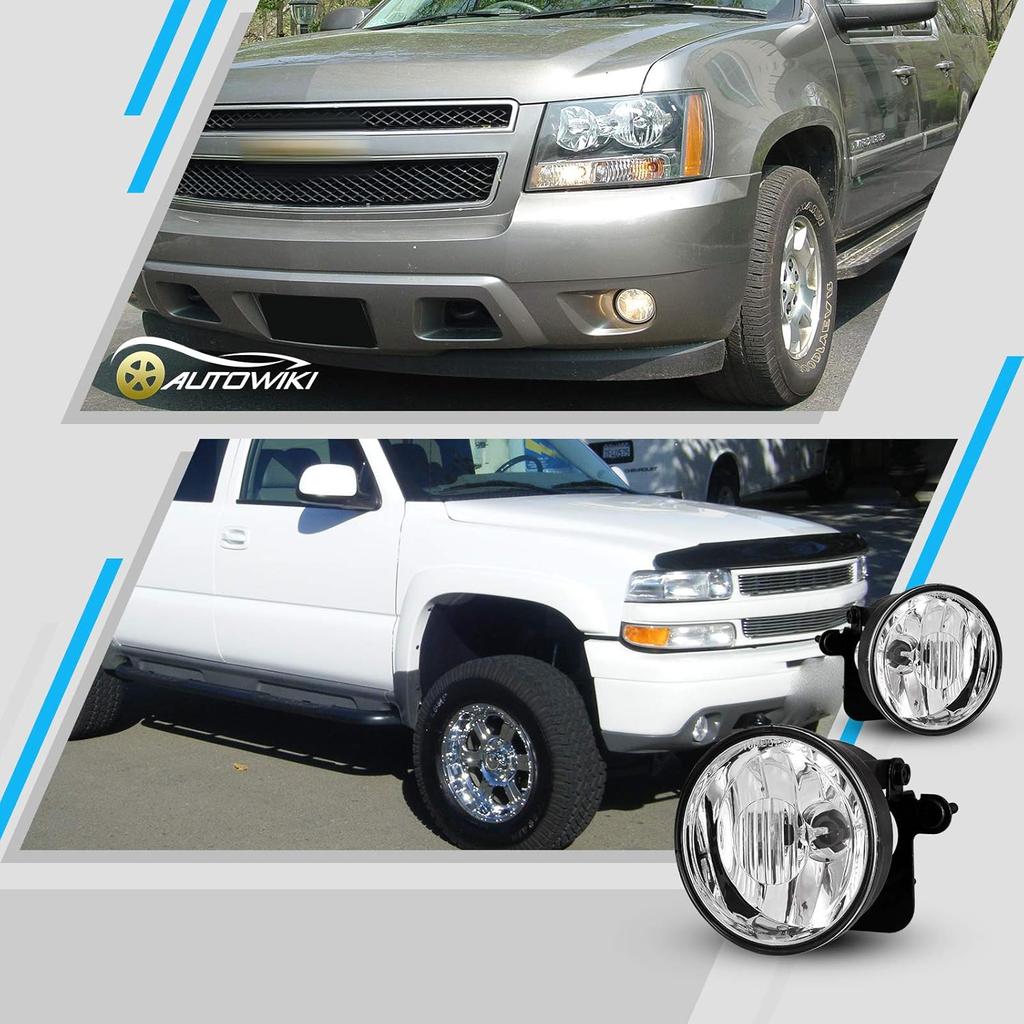 AUTOWIKI Fog Lights Fit For 2000-2006 Chevy Tahoe Z71, 2004-2006 Chevy Suburban 1500 Z71, 1997-2003 Pontiac Grand Prix, 2000-2005 Pontiac Sunfire