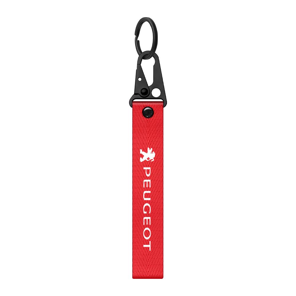 For PEUGEOT 206 207 208 307 308 508 301 3008 4008 406 1pc Car Styling Key Holder KeyRing Metal ABS Leather Keychain Center Cover