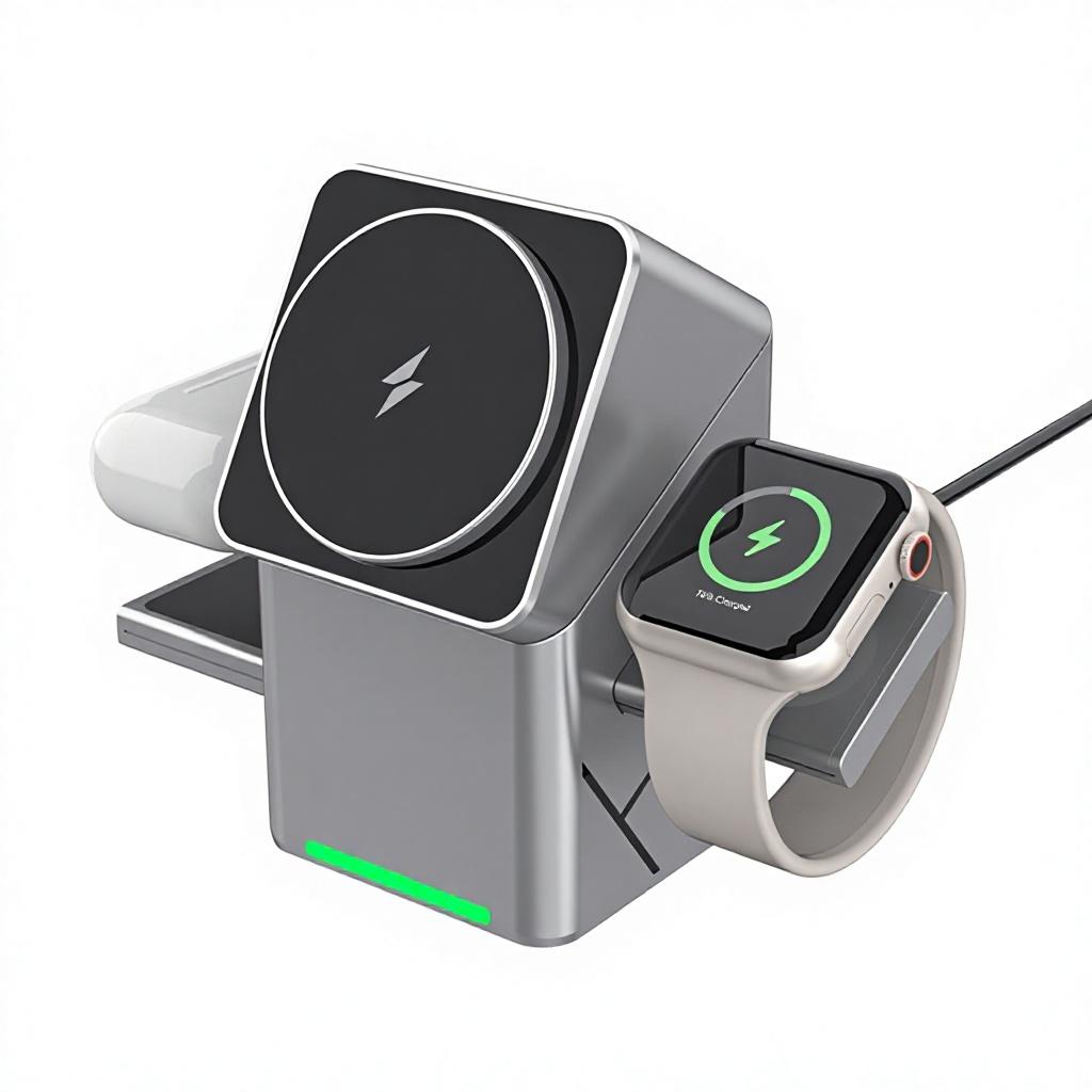 3-in-1 Rotating Cube Magnetic Wireless Charger XW-10 Cartoon Design Supports Fast Charging 15W for iPhone for Phones