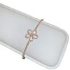 Gold Silver Zircon Flower Bracelet Five Petal Flower Korean Ins Hand Bracelet  Couple Gift