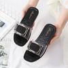 Женские тапочки с пряжкой из натуральной кожи, шлепанцы, туфли на толстой подошве, пляжные сандалии, женские шлепанцы для улицы, летние rty678