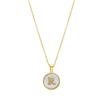 Collier Luxenter En Nacre Blanche Finie En or Jaune 18K - Alphabet R