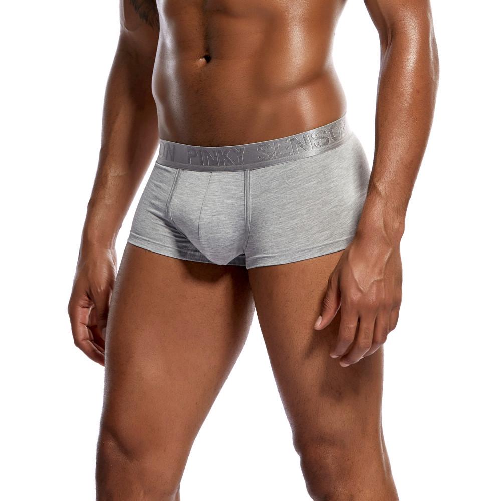 Мужское сексуальное нижнее белье, шорты с буквенным принтом, трусы с выпуклым мешочком