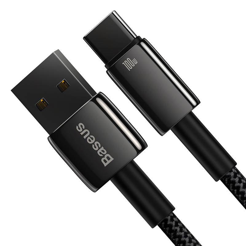 Kabel Usb Do Usb-C Baseus Tungsten Gold, 100W, 1M (Czarny)
