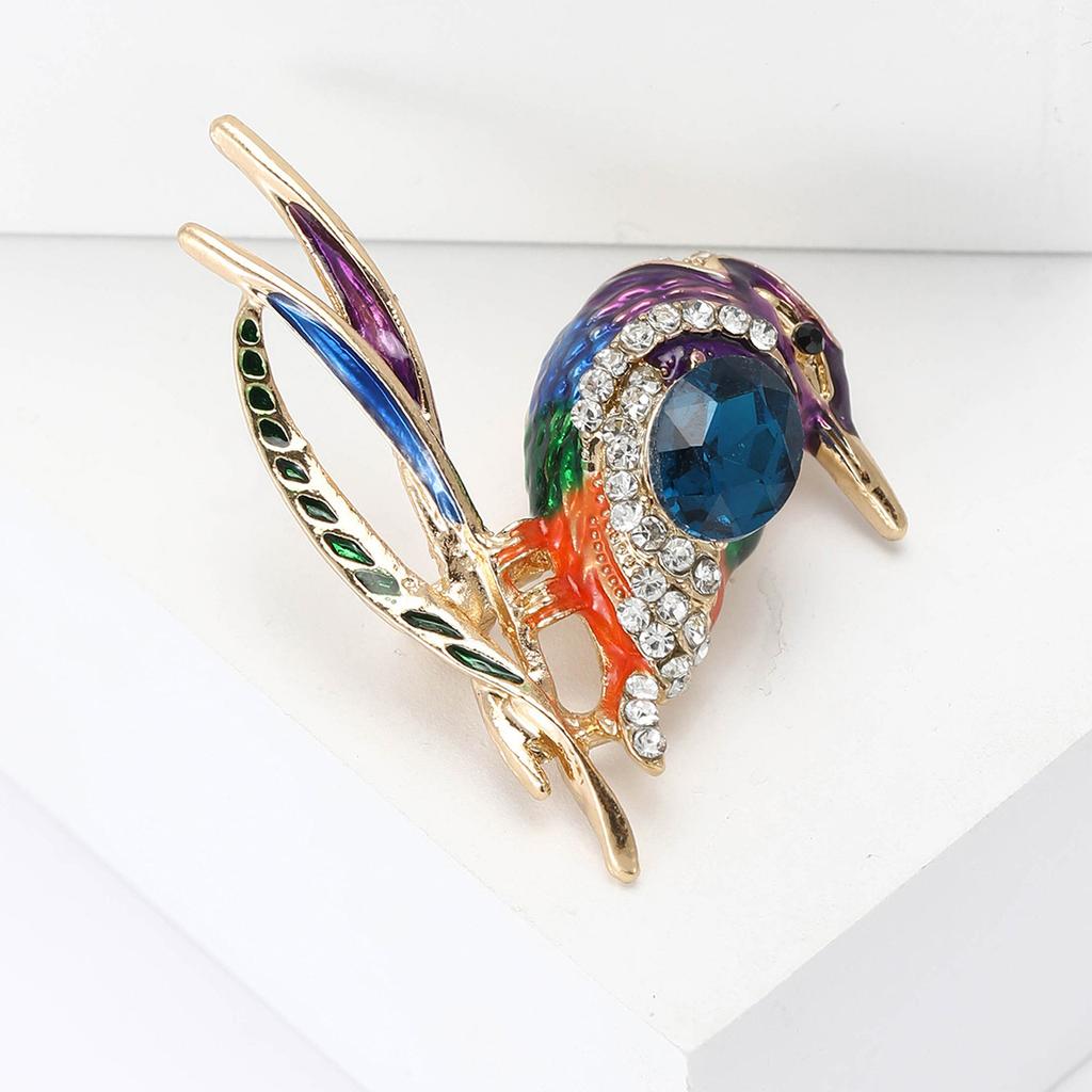 Rhinestone Woodpecker Brooch, High-end Women's Clothing Chest Flower Accessory Brooch
