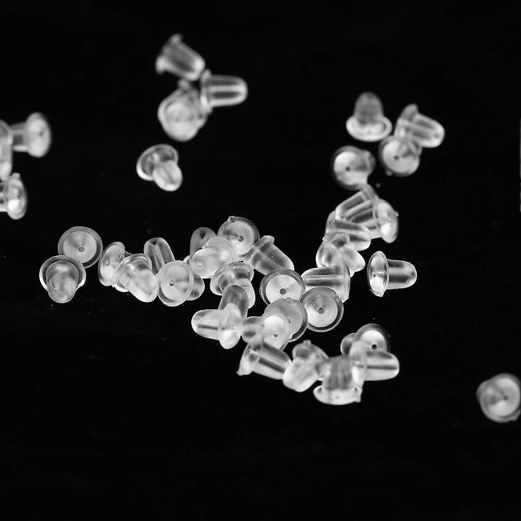 10000Pcs Clear Earring Backs 6mm Good Flexibility Rubber Earring Backs for DIY Ear Jewelry Accessories
