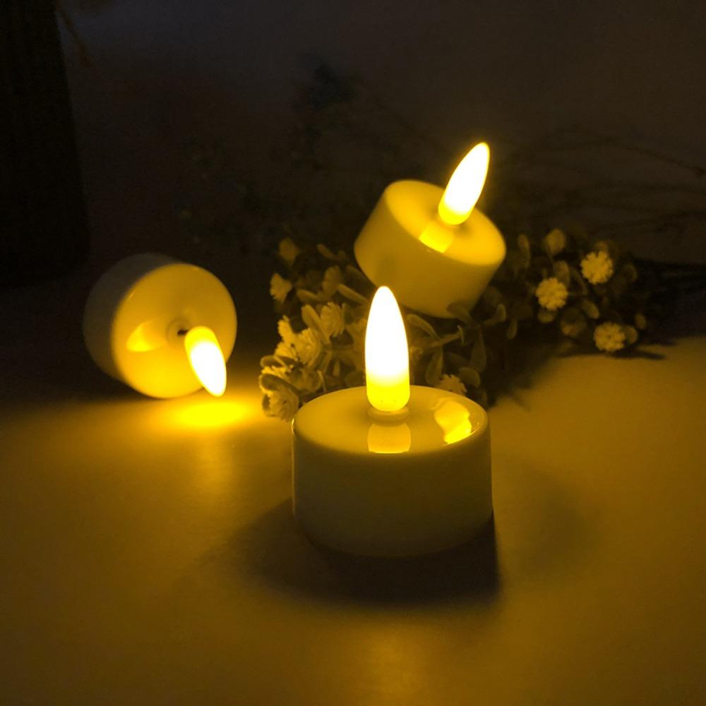 4-12Pcs LED Flameless Candle Light Battery Operated LED Creative Candles Tea Lights Halloween Christmas Party Decor Candle Light