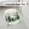Moonlit Moth Garden Theme Soft Crystal Velvet Rug Custom Name & Text Print Non Slip Floor Rug for Bedroom Living Room