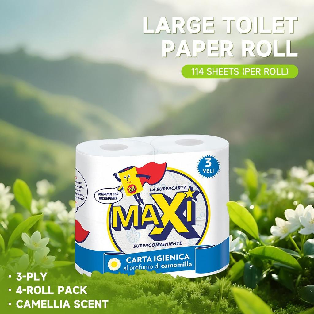 MAXI Ultra Soft Cushiony Touch Toilet Paper, Toilet Paper, 4 Rolls, Septic-Safe.