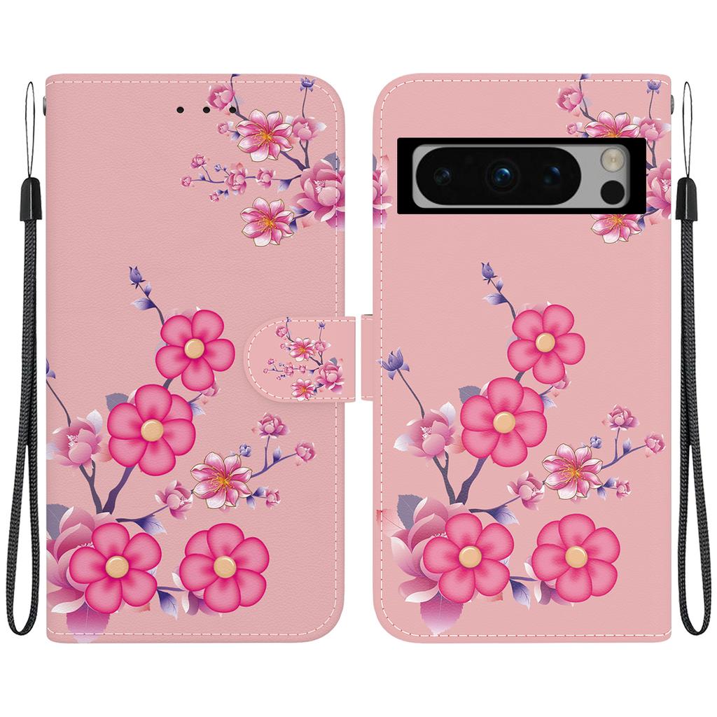 Чехол-кошелек с держателем для карт, чехол из искусственной кожи с цветочным принтом, противоударный чехол с ремешком на запястье для Google Pixel 8 7 7A 6A 5A 5XL Pixel7 Pixel6