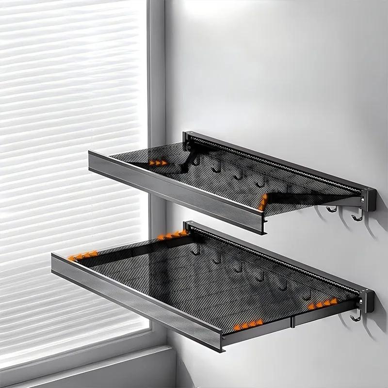 Shelf Foldable Wall Shelves Holder Organizer Retractable Laundry Drying Storage Racks Gap Shelf For Bathroom Balcony