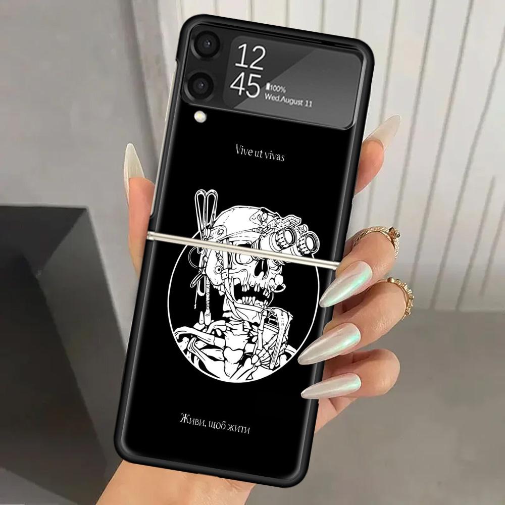 F-Forward Observations Group Жесткий Поликарбонатный Чехол Для Телефона Для Samsung Galaxy Z Flip 7 6 5 4 3 Черный ZFlip7 ZFlip6 Flip5 Flip4 Flip3 5G Pri