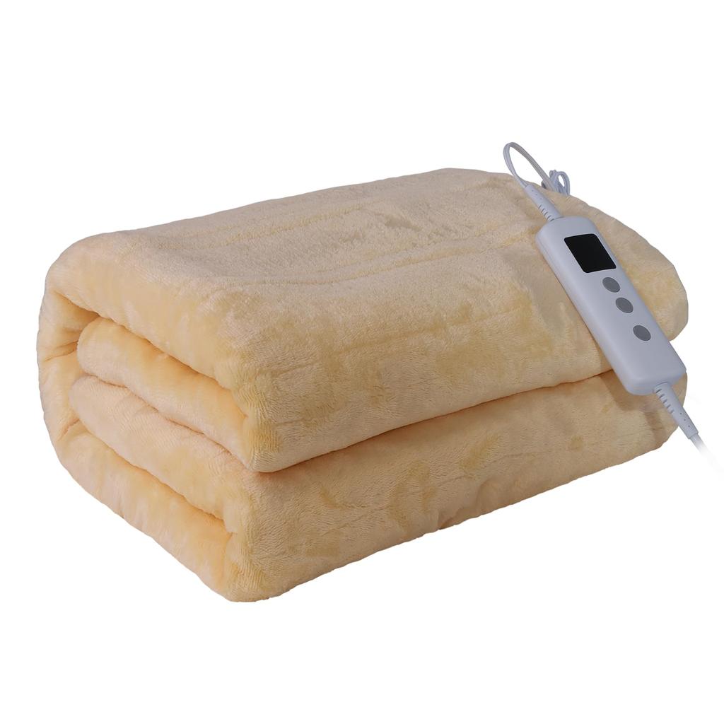 Ilake Electric with 6 Levels of Temperature Overheating Cold Power Energy Dust Mites Heating Electric Blanket Blanket, 160x130cm, Fluffy, Washable,