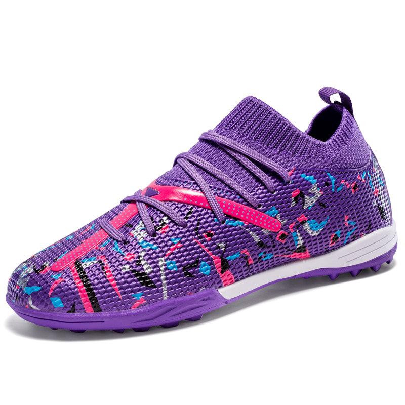 Модные высококачественные фиолетовые мужские футбольные бутсы для активного отдыха FG/TF нескользящие футзальные кроссовки мужские оригинальные профессиональные футбольные бутсы для мужчин