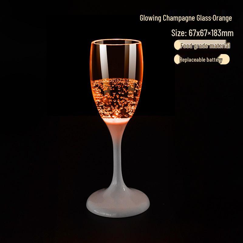 Светодиодный бокал для шампанского из пищевого пластика - Оригинальная атмосфера, свадебный банкет, винный бокал