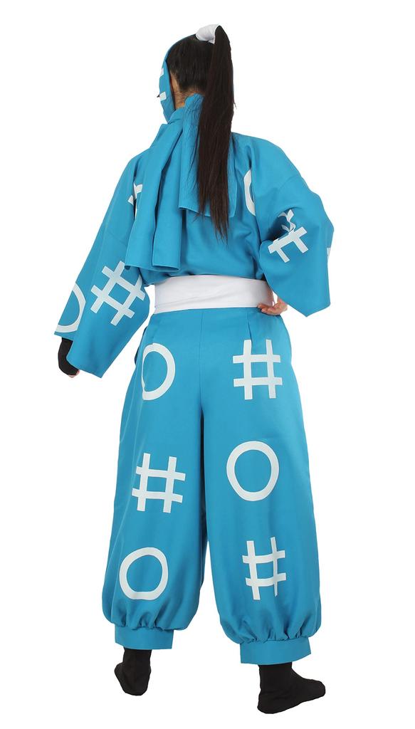 [NOOLOR] Nintama Ninjutsu Academy Ninja One-Size Set, I-Group, Ro-Group, Ha-Group Uniform Cosplay Costume (Free Size, Sky Blue)