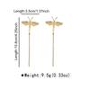 Simple Alloy Fringed Long Earrings, Spring and Summer Retro Niche Dragonfly Earrings for Women
