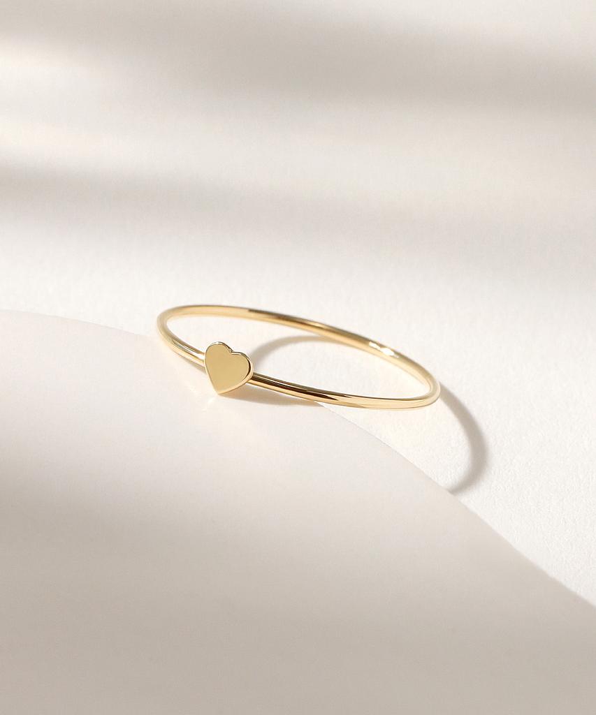 Mcel Маленькое Плоское Кольцо-Сердце 14K/18K