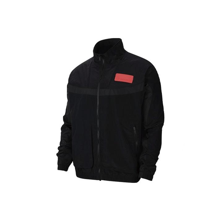 Jordan 23 Engineered Rubber Patch Свободная куртка с воротником-стойкой Мужские куртки Черные CN4579-010