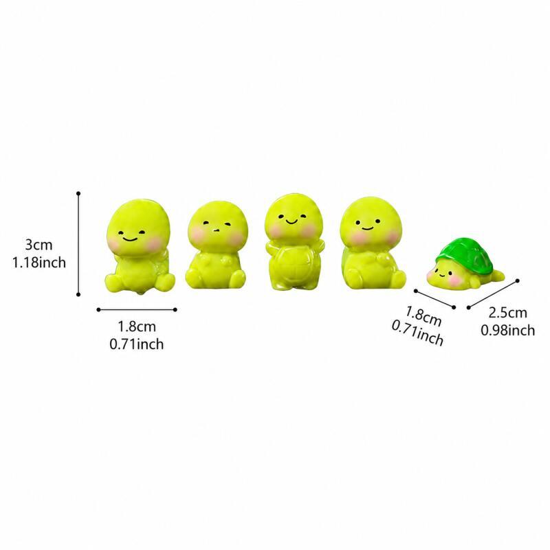 1/3/5PCS Cute Turtle Car Dashboard Ornament Mini Rearview Mirror Decor Interior Accessory For Car Office Desk