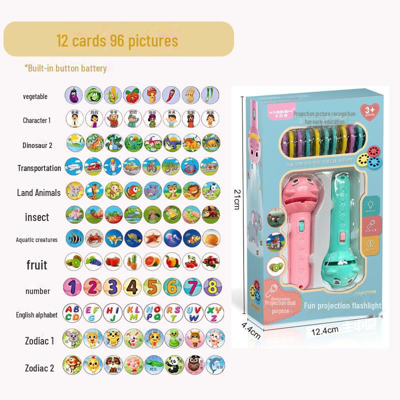 Фонарик-проектор для раннего развития детей - интерактивный ночник в подарок для мальчиков и девочек