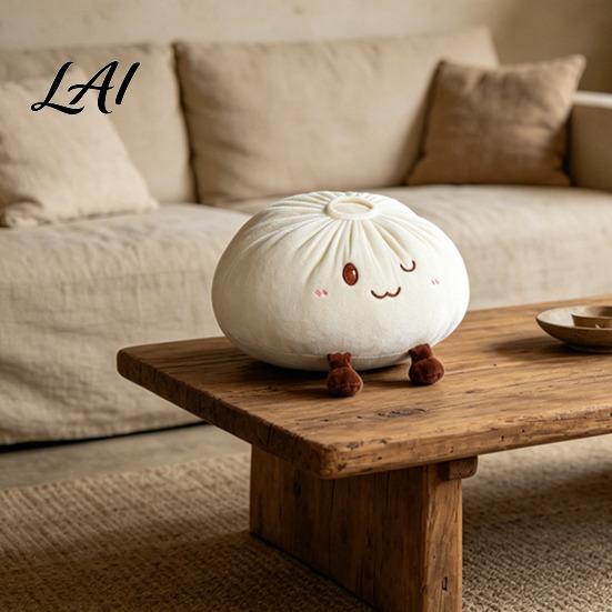 Warm Home Decor Accents Cute Dumpling Plush Pillow Funny Bun Stuffed Animal Toy Soft PP Cotton Fluffy Filling Filled Decorative Food Cushion