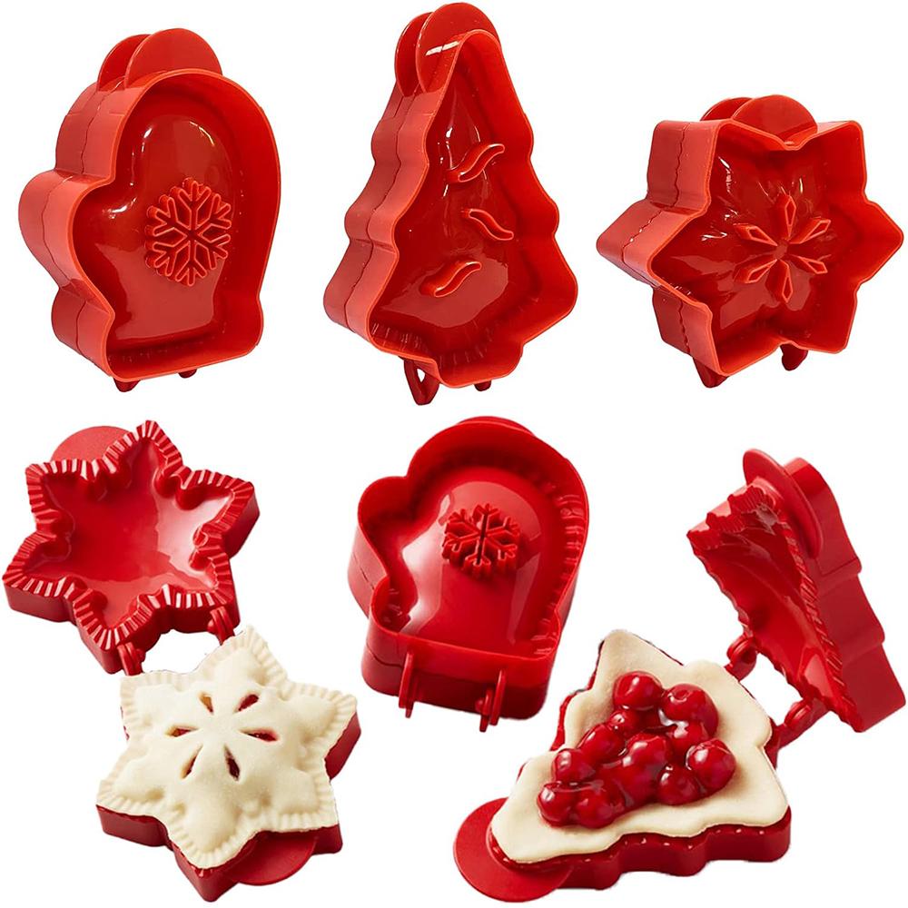 3pcs Christmas Mini Hand Pie Molds for Baking Dough Presser