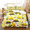 Комплект постельного белья с 3D-треком, мультяшный инженерный автомобиль, пуховый пододеяльник с принтом, 2/3 шт. DE135 * 200, полноразмерное украшение для детской комнаты