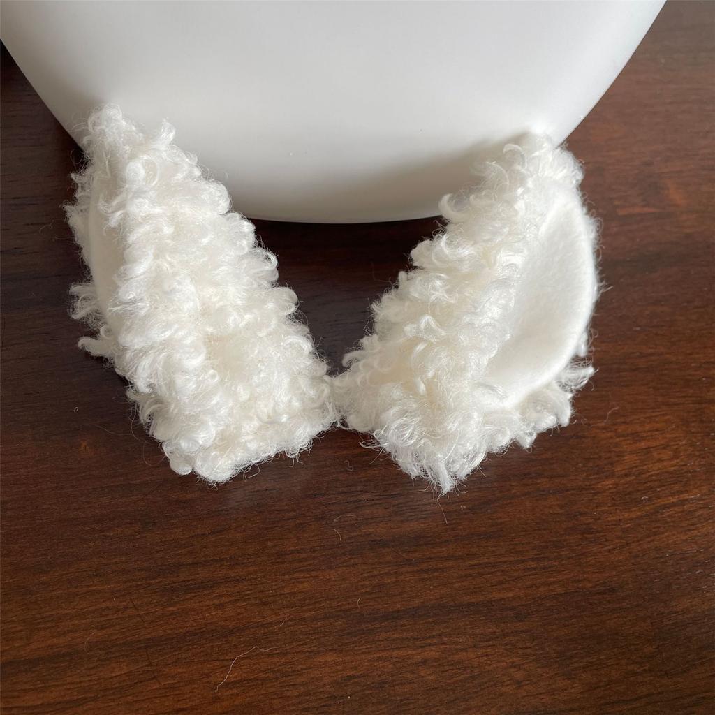 Cute Sheep Ear Accessories for Women Soft Plush Lamb Ears Headband Decorations for Makeup and Cosplay