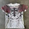 Футболка Affliction Винтажная Панк Хип-Хоп Графическая Футболка Мужская Круглый Вырез Полиэстер Короткий Рукав Топ