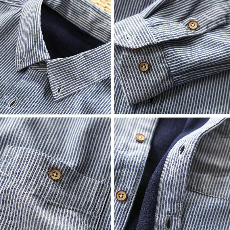 Зимняя толстая рубашка, мужская фланелевая рубашка с длинным рукавом, теплая полосатая рубашка, мужские топы высокого качества, одежда