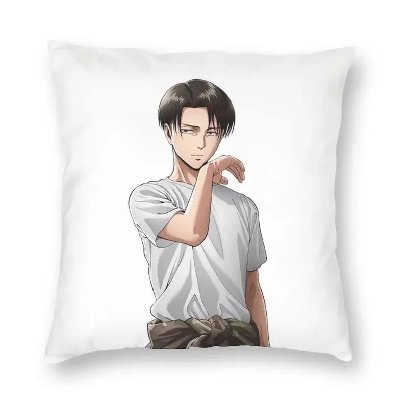 Чехол для подушки Levi Ackerman Attack On Titan с принтом Harajuku Anime Manga, наволочка для подушки в машину, наволочка для домашнего декора