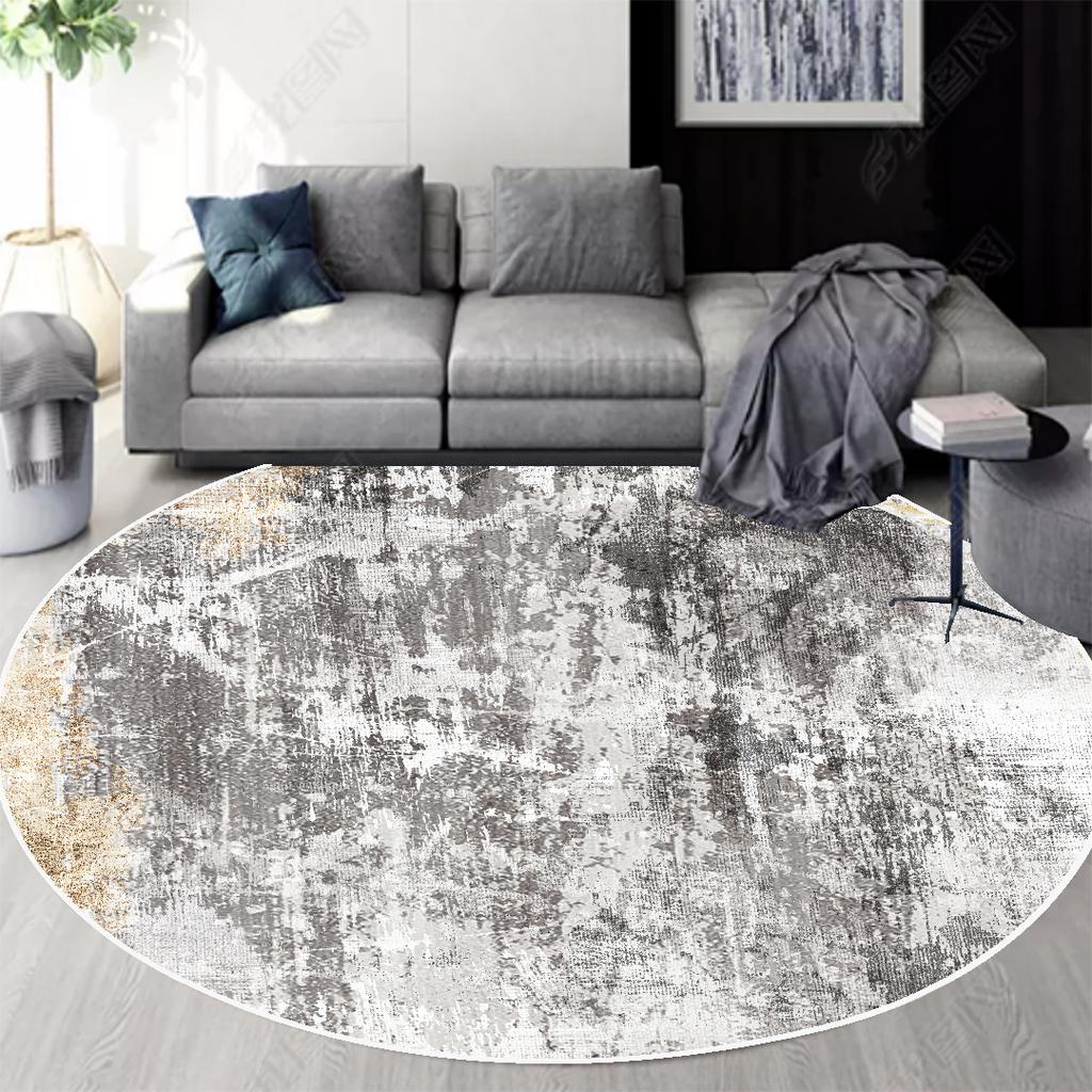 INS Round Carpet Living Room Decoraiton Abstract Luxury Style Large Room Lounge Rug Bedroom Decor Soft Fluffy Study Chair Mat