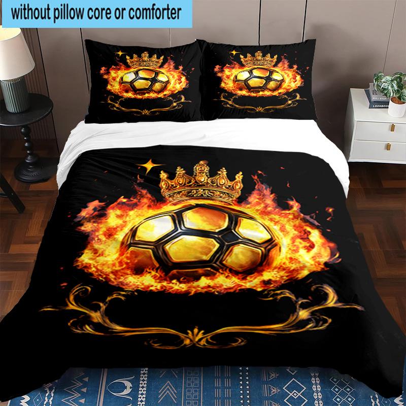 3PCS Basketball Crown Fire Sport 3pcs Bedding,Including 3PCS Duvet Cover And 2pcs Pillowcases Perfect for Christmas,Ideal for Bedroom, Dormitory
