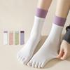 Female Spring and Autumn Sports Yoga Non Slip Anti Beriberi Deodorant Five Fingers Long Socks