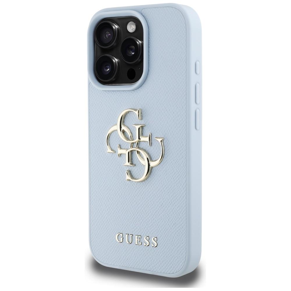 Etui do iPhone 16 Pro Max Guess Grained Classic Logo Niebieskie