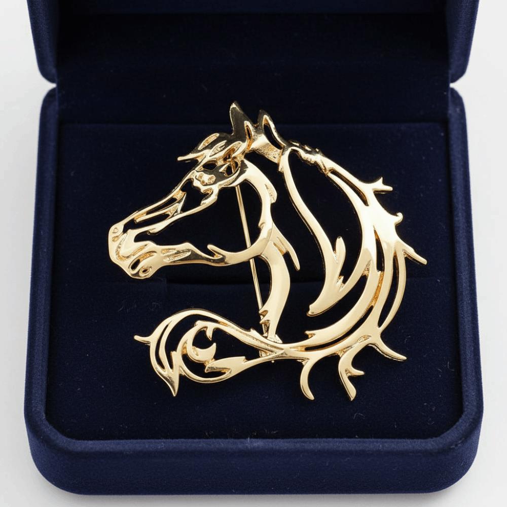 Zinc Zinc Alloy Hollow Horse Brooch Simple Animal Horse Brooch Creative Zodiac Horse Pin  Coat