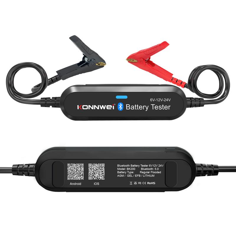 KONNWEI BK100 Bluetooth 5.0 6В 12В Тестер автомобильного и мотоциклетного аккумулятора Монитор аккумулятора 100-2000 CCA Инструменты проверки зарядки и запуска
