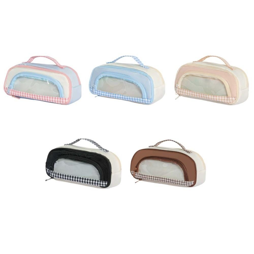 Makeup Bag Transparent Window Pencil Case Pencil Holder Pen Storage Bag  Student